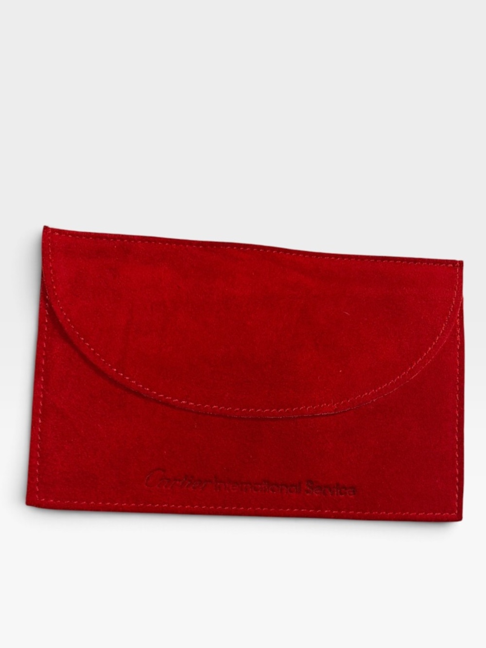 Cartier International Service signature red suede envelope jewelry dust bag